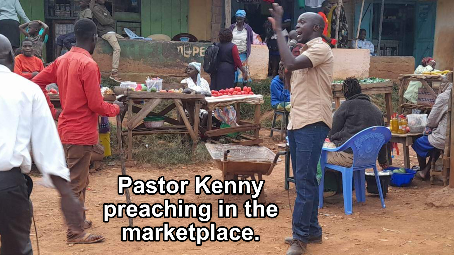 Kenny Preaching in the Market